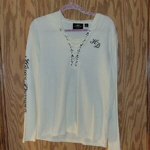 Harley-Davidson Cream Long Sleeve Top